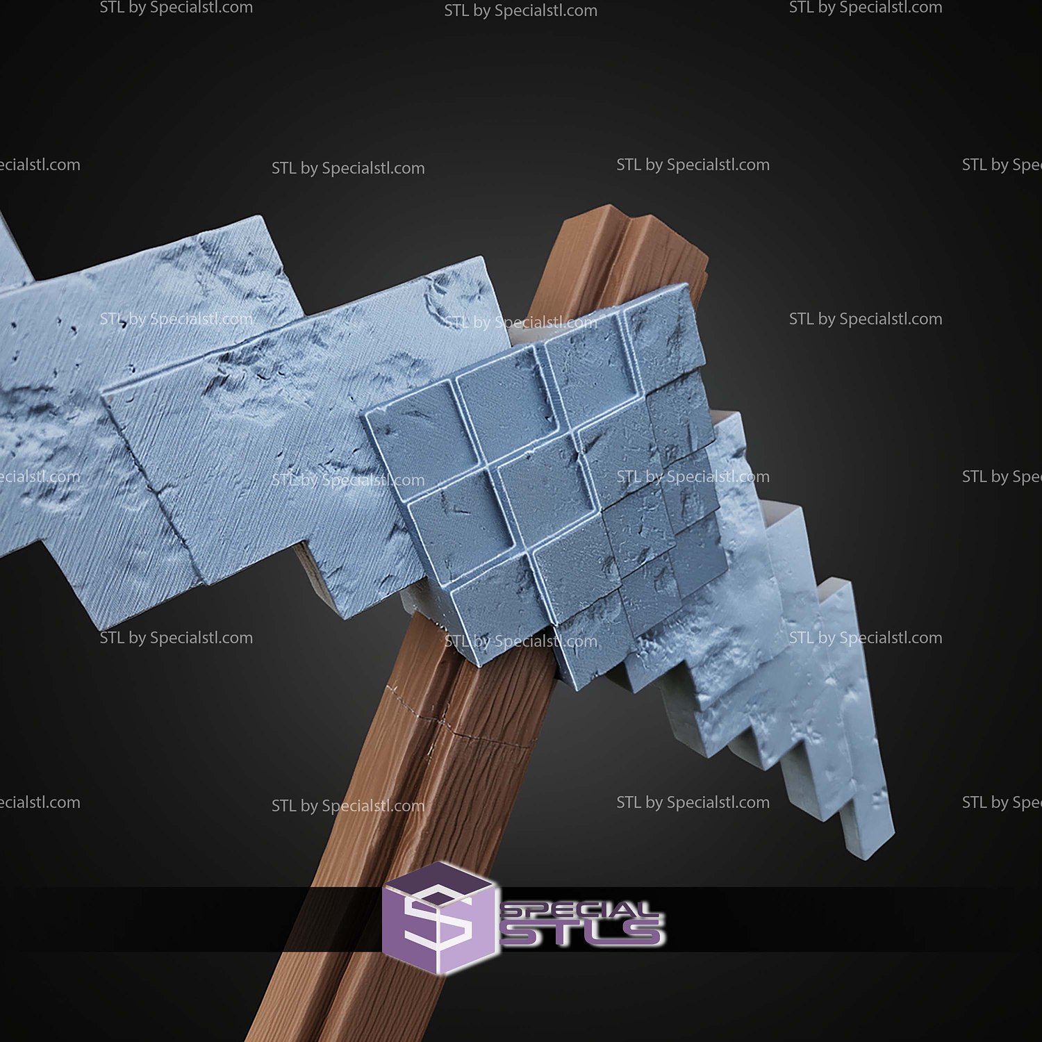 Cosplay STL Files Minecraft Movie Pickaxe 3D Model — view 4