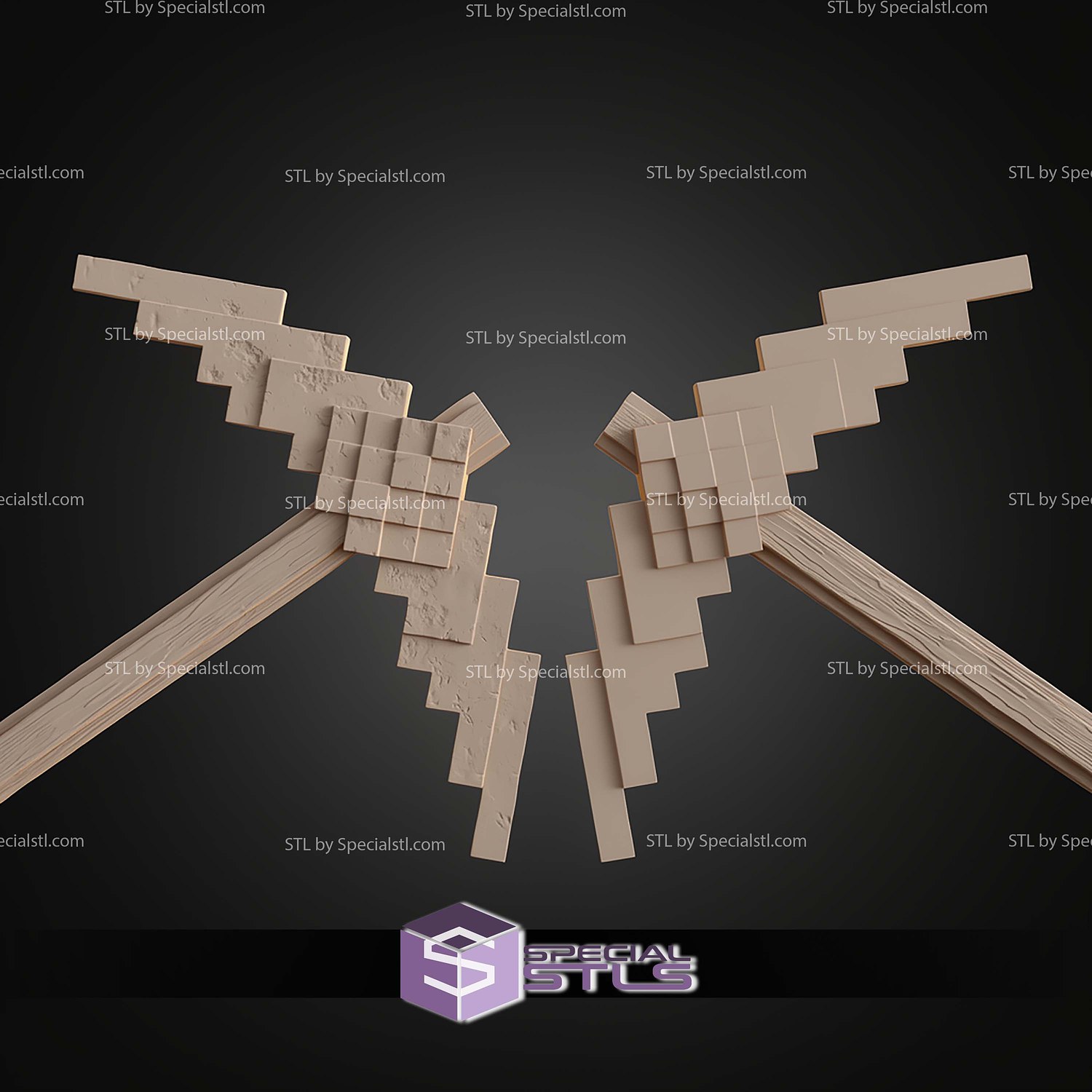 Cosplay STL Files Minecraft Movie Pickaxe 3D Model — view 5