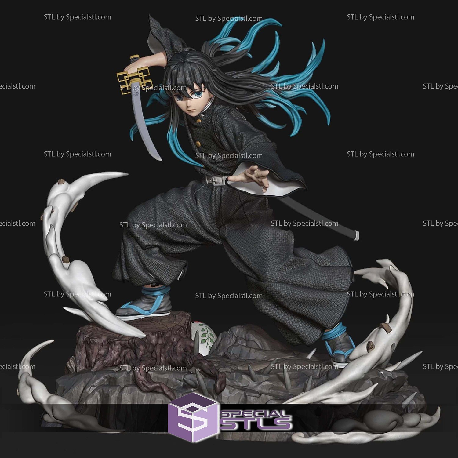 Muichiro Tokito Demon Slayer 3D Printer Files STL Model — view 2
