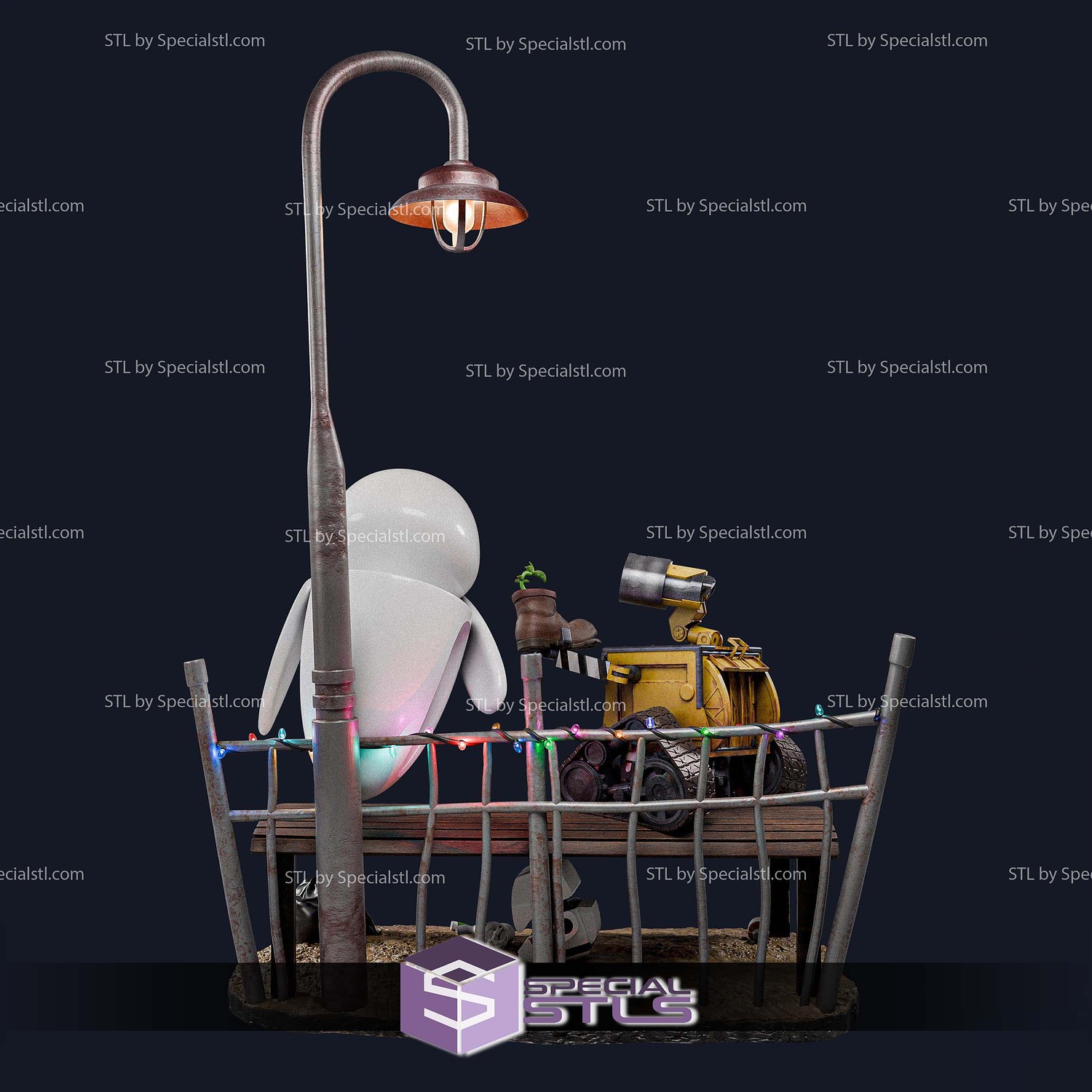 Wall E and Eve 300mm STL Files 3D Model — view 3