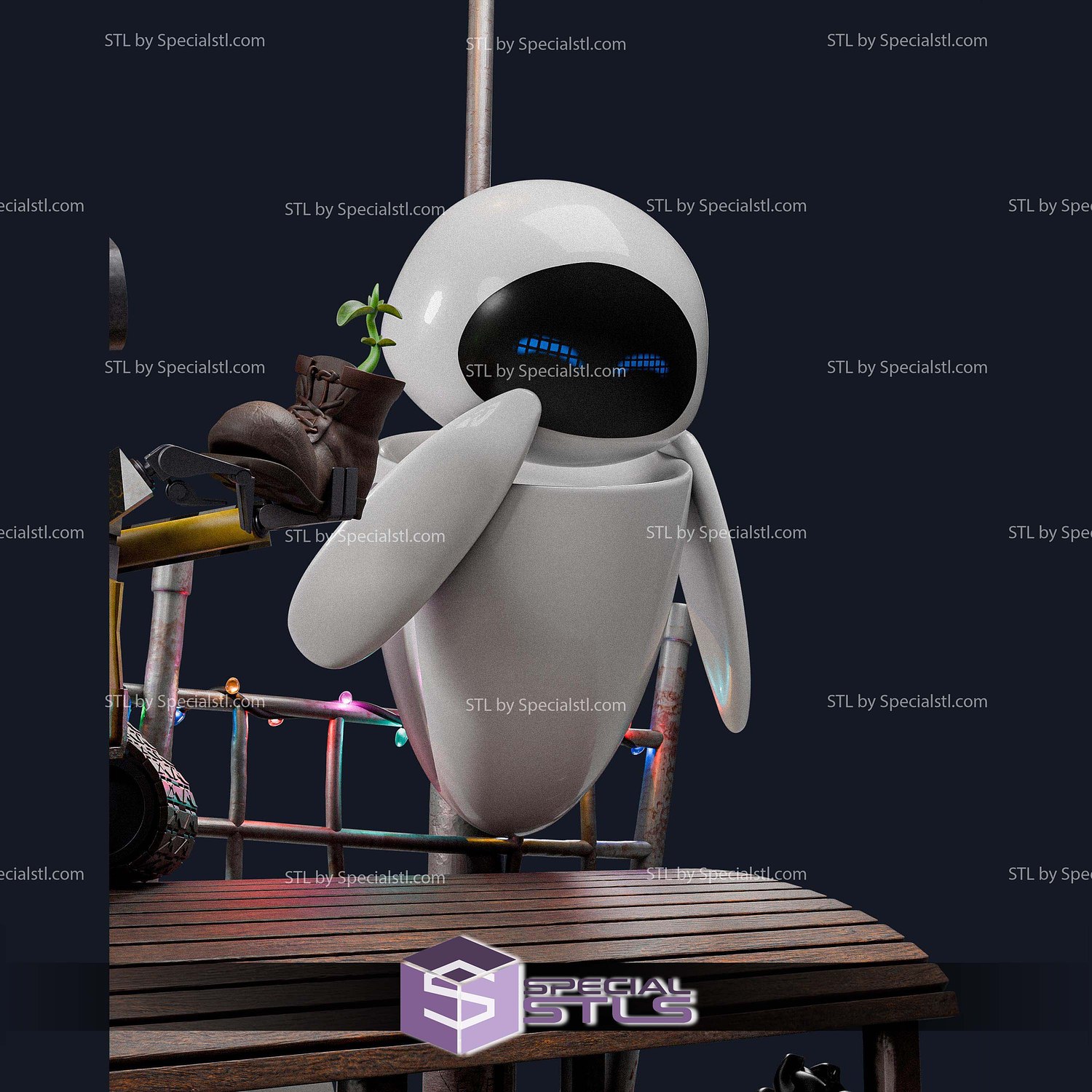 Wall E and Eve 300mm STL Files 3D Model — view 4