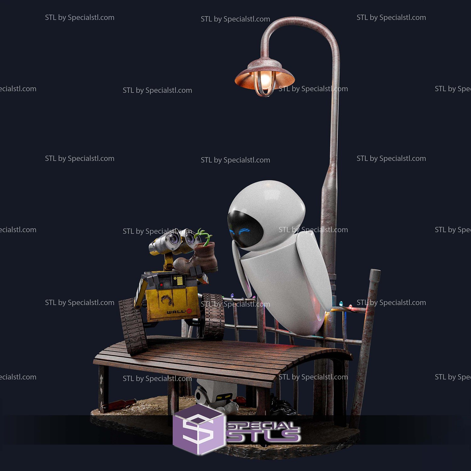 Wall E and Eve 300mm STL Files 3D Model — view 5