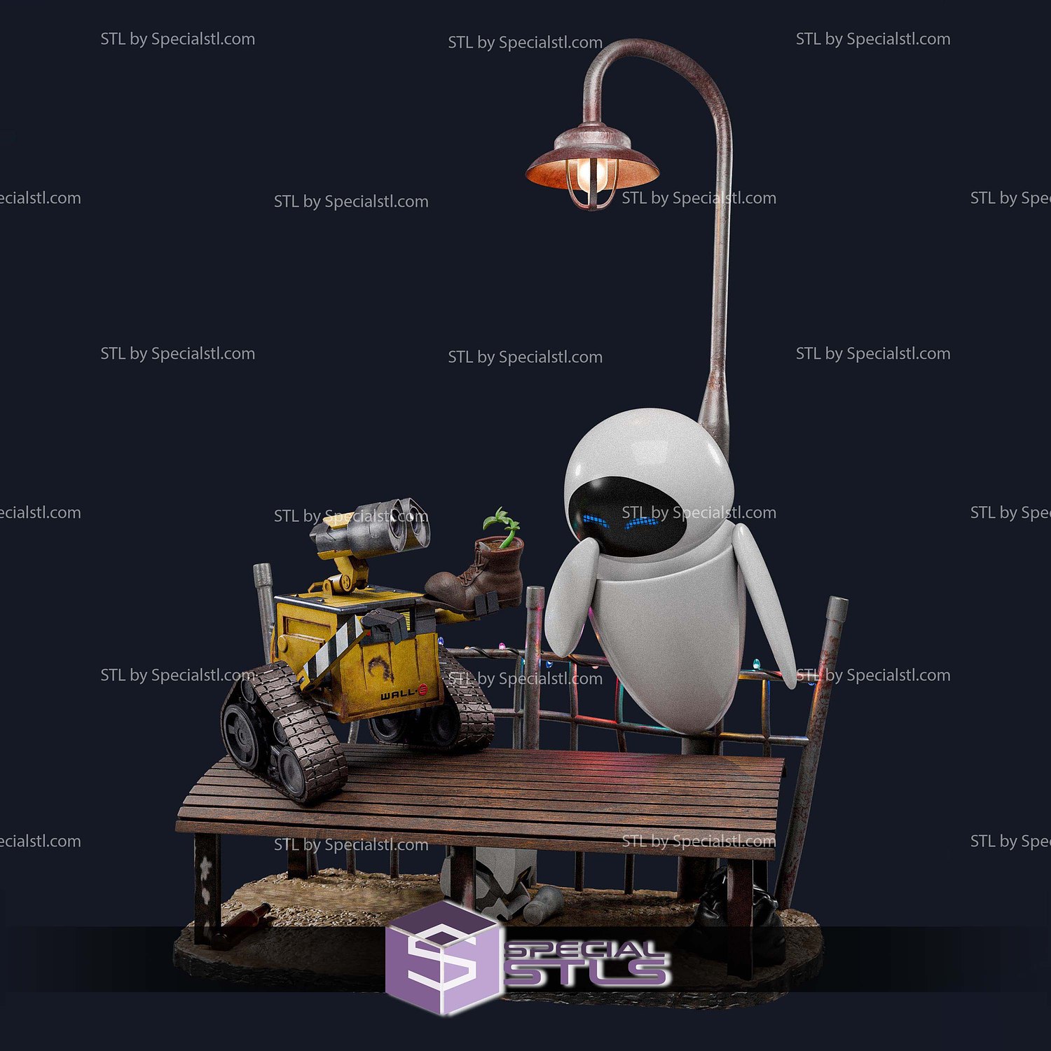 Wall E and Eve 300mm STL Files 3D Model — view 8