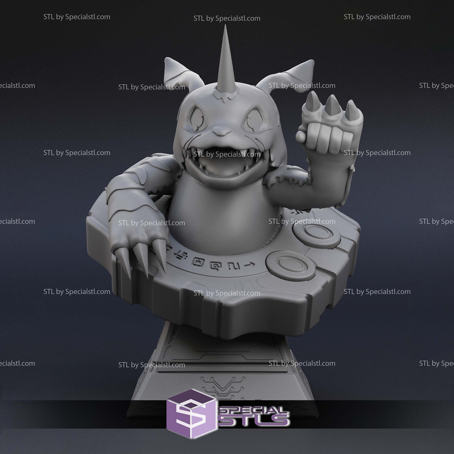 Gabumon Digimon V3 STL Files 3D Model — view 2