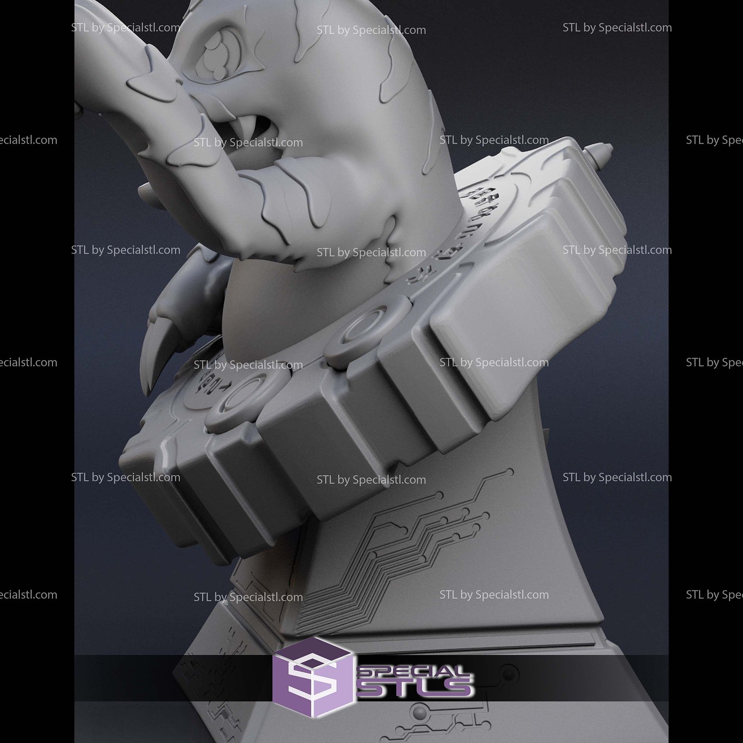 Gabumon Digimon V3 STL Files 3D Model — view 4