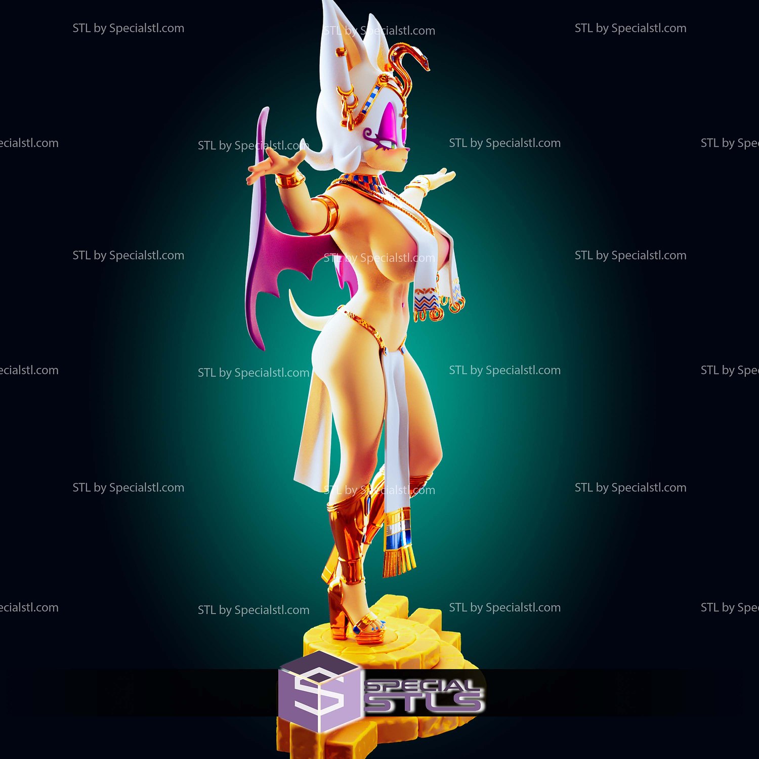 Rouge the Bat Egyptian Cosplay 3D Printer Files STL Model — view 3