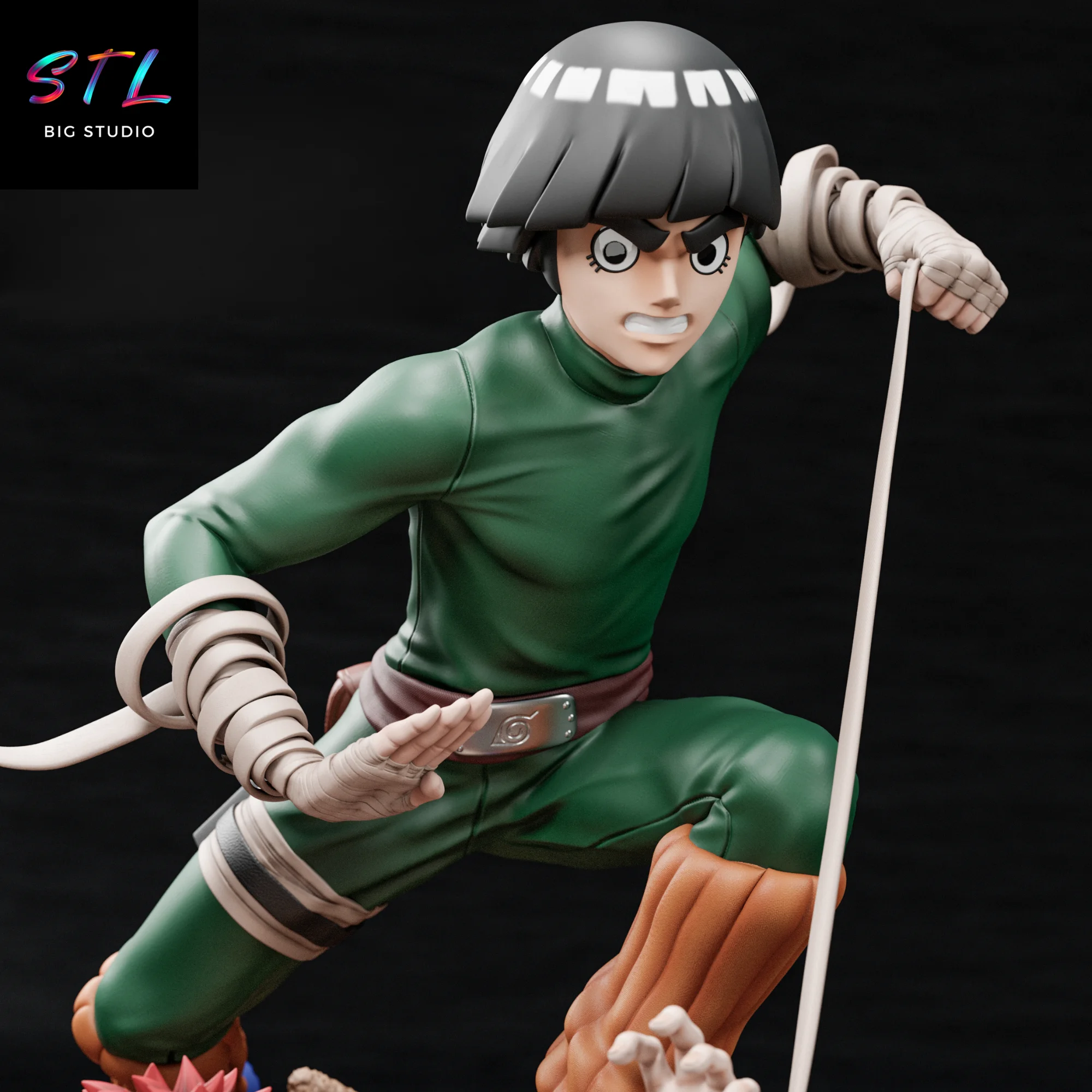 Rock Lee vs Gaara STL | 3D Printable Diorama | Naruto Model — view 3