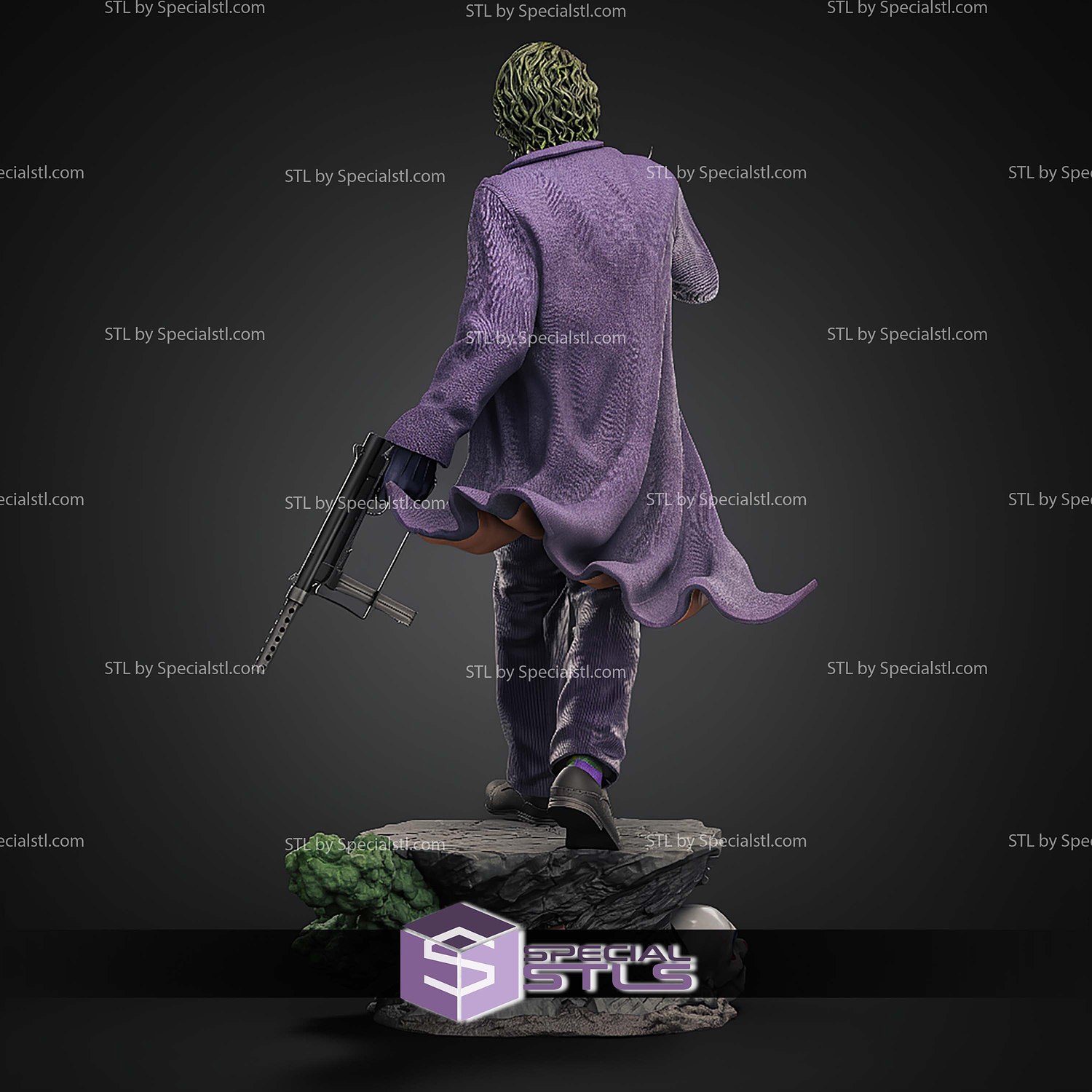 The Clown Joker Heath Ledger 376mm STL Files 3D Model — view 5