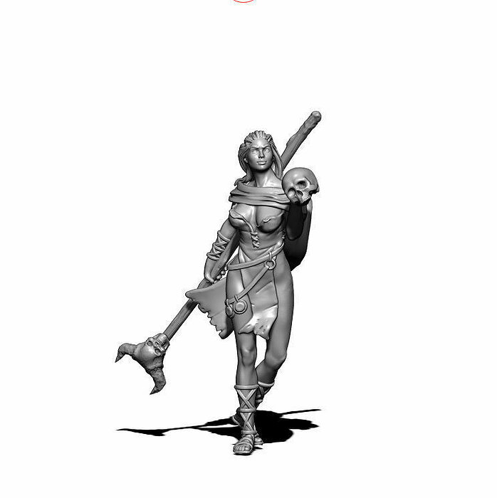 barbarian sorceress - 35mm and 54 mm scale 3D STL Model — view 5