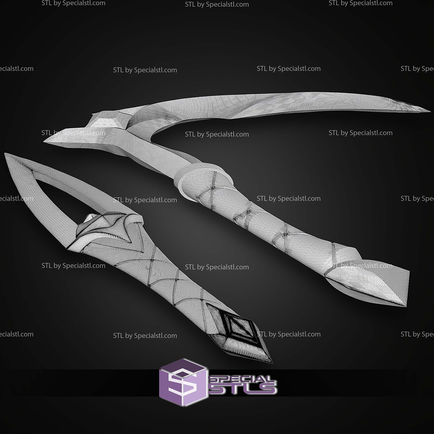 Cosplay STL Files KDA Akali Weapons 3D Model — view 5