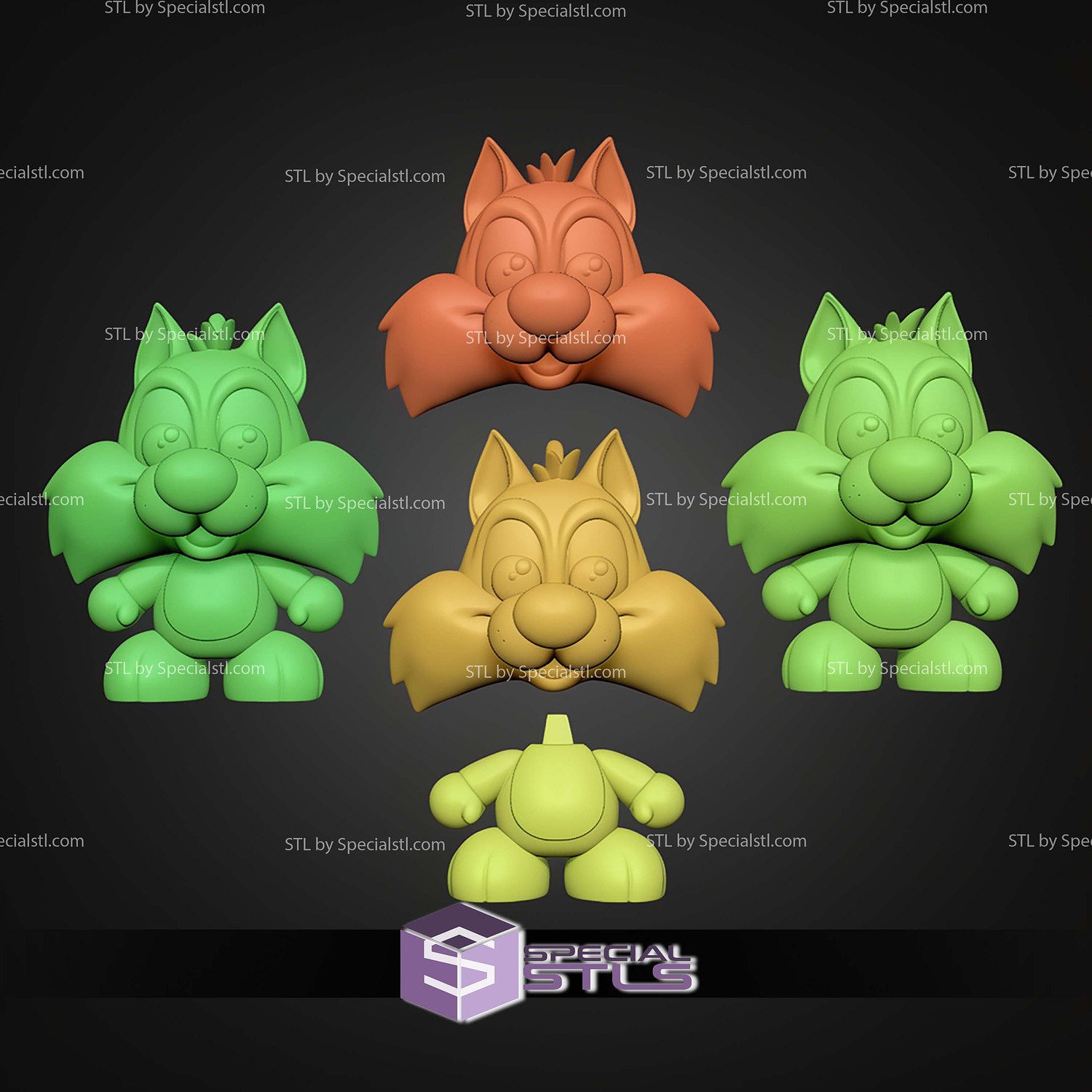 Sylvester Kawaii Version STL Files 3D Model — view 2