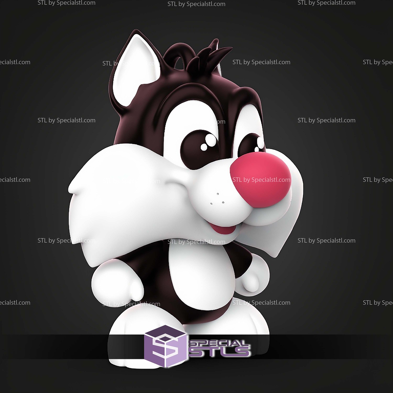 Sylvester Kawaii Version STL Files 3D Model — view 3