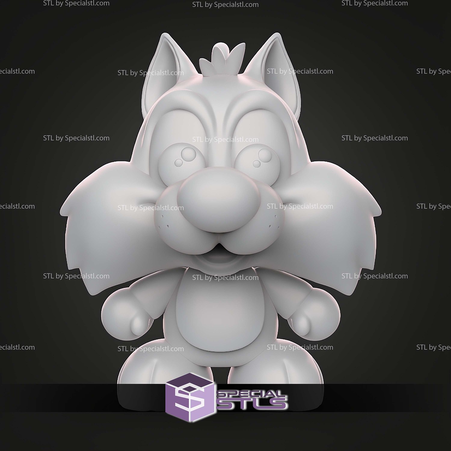 Sylvester Kawaii Version STL Files 3D Model — view 4