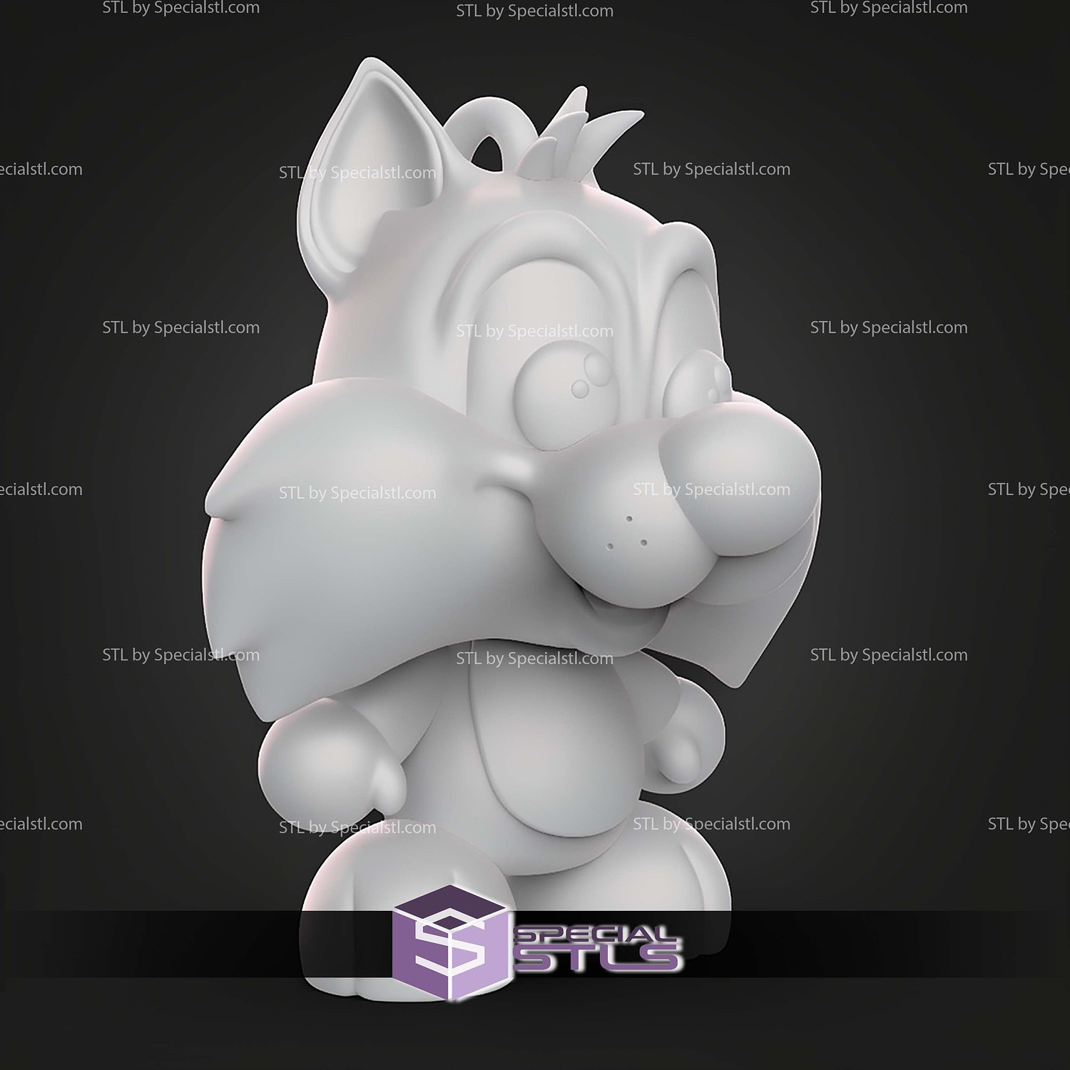 Sylvester Kawaii Version STL Files 3D Model — view 5