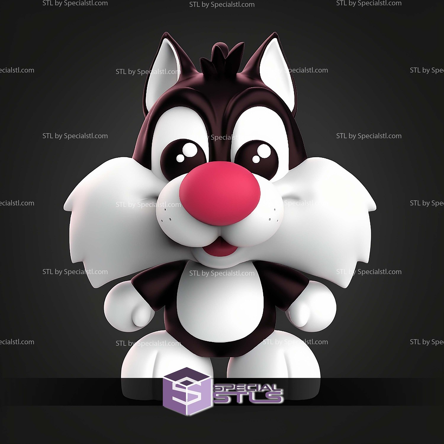 Sylvester Kawaii Version STL Files 3D Model — view 6