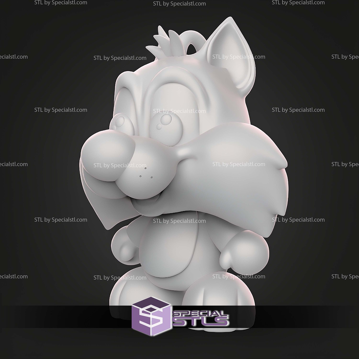 Sylvester Kawaii Version STL Files 3D Model — view 7