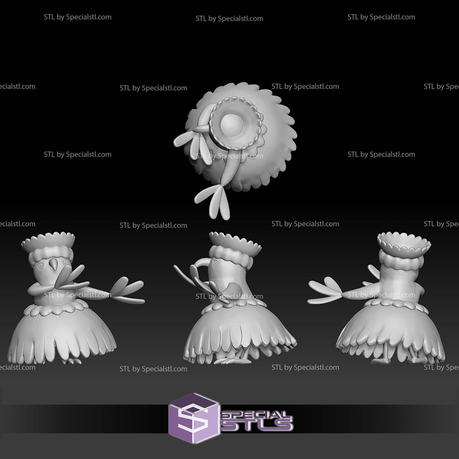 Pokemon STL Collection Oricorio Pau 3D Model — view 2