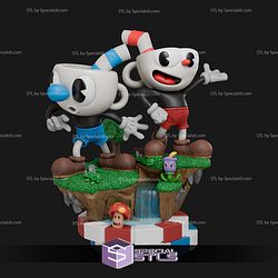 Cuphead and Mugman Diorama STL Files 3D Model