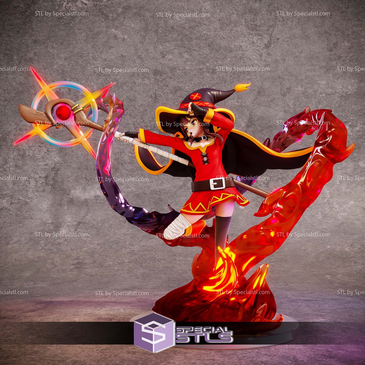 Megumin and Magic Konosuba 3D Printer Files STL Model — view 2