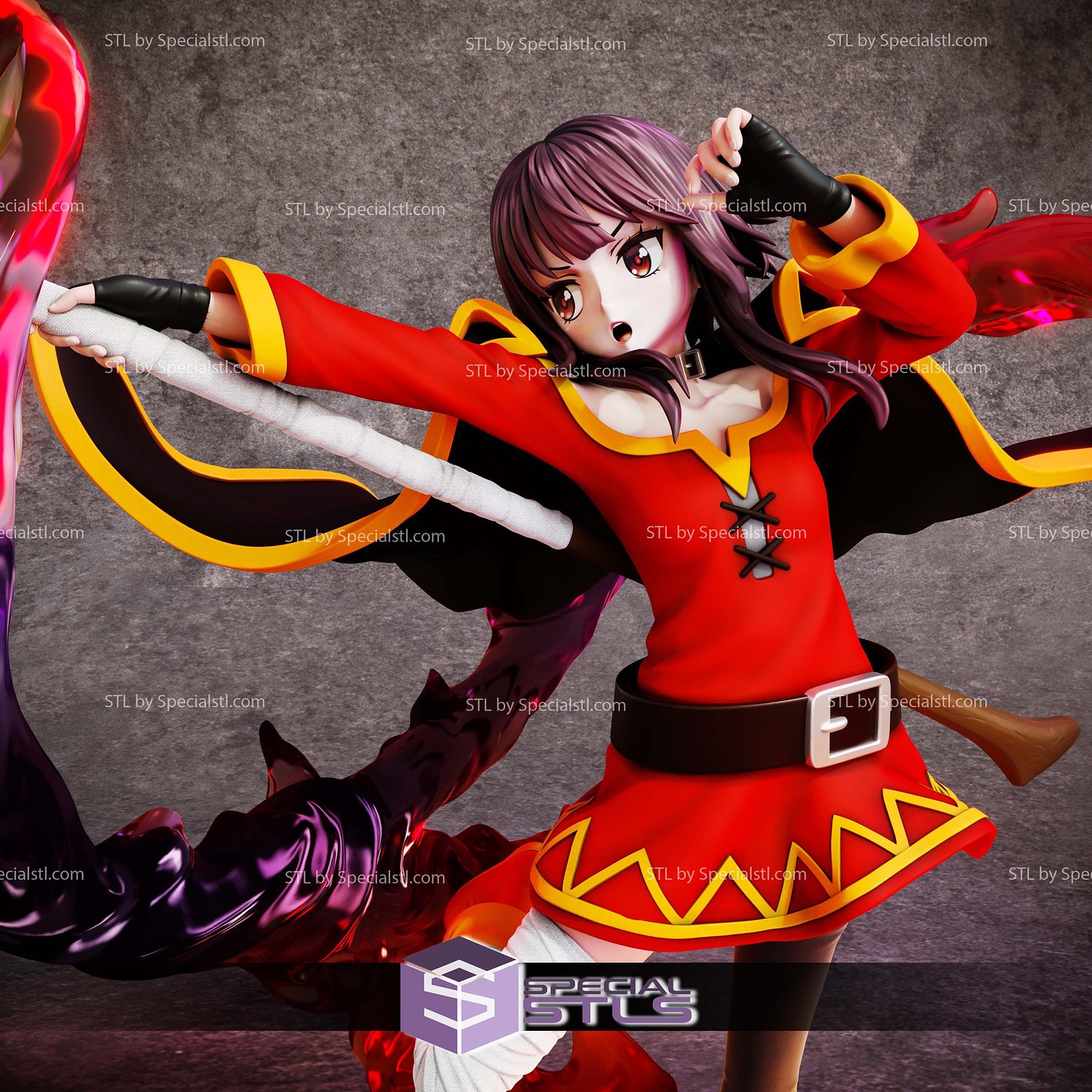 Megumin and Magic Konosuba 3D Printer Files STL Model — view 5