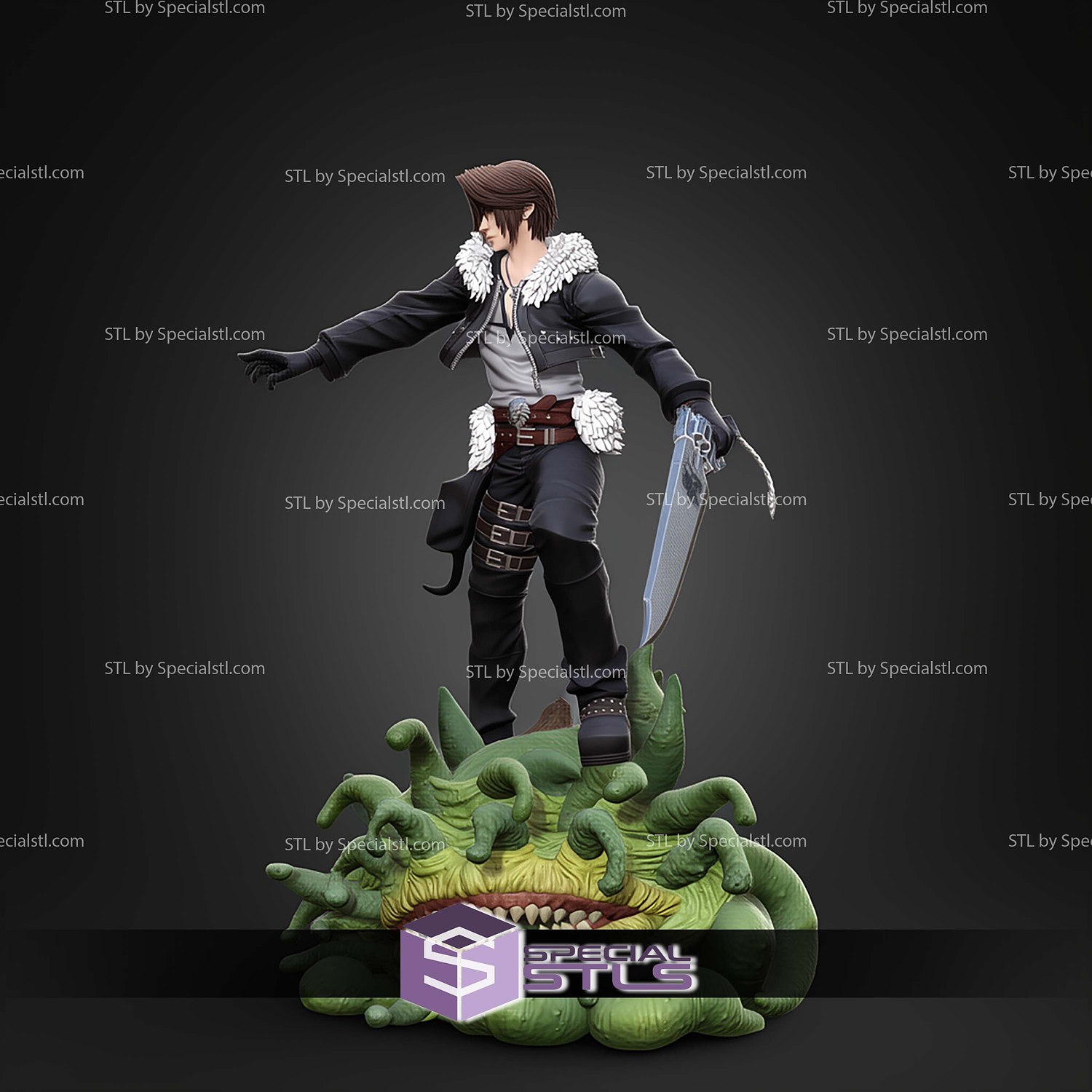 Squall Leonhart 217mm STL Files 3D Model — view 3