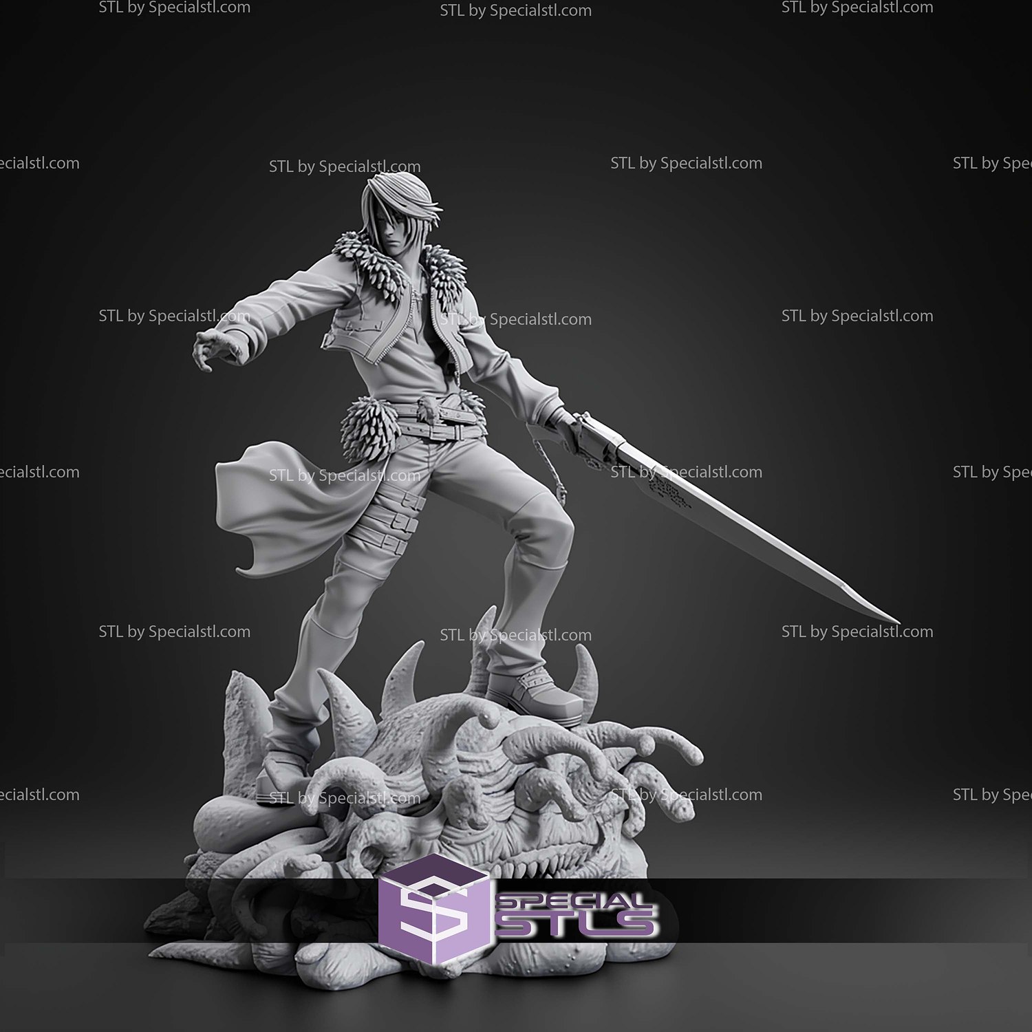 Squall Leonhart 217mm STL Files 3D Model — view 6