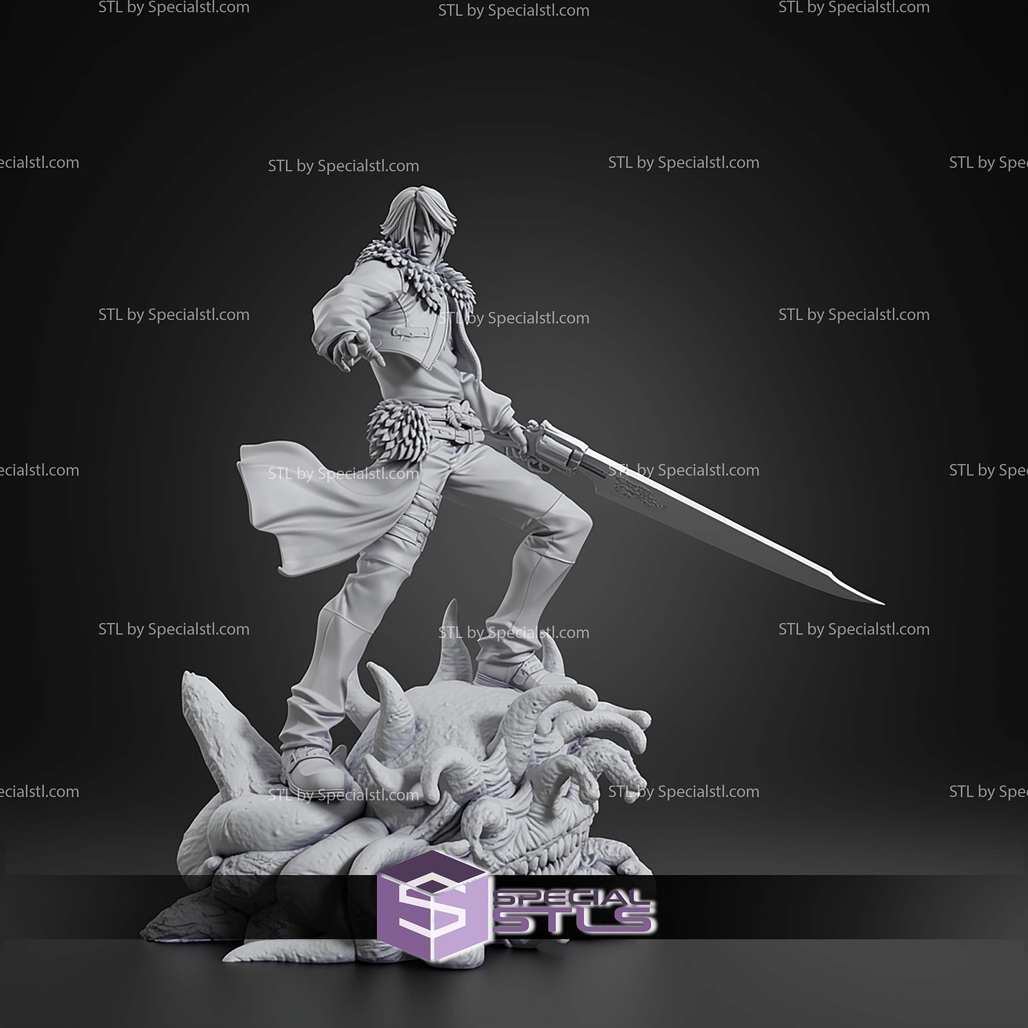 Squall Leonhart 217mm STL Files 3D Model — view 7