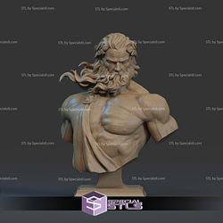 Zeus Realistic Bust 3D Printer Files STL Model — view 1