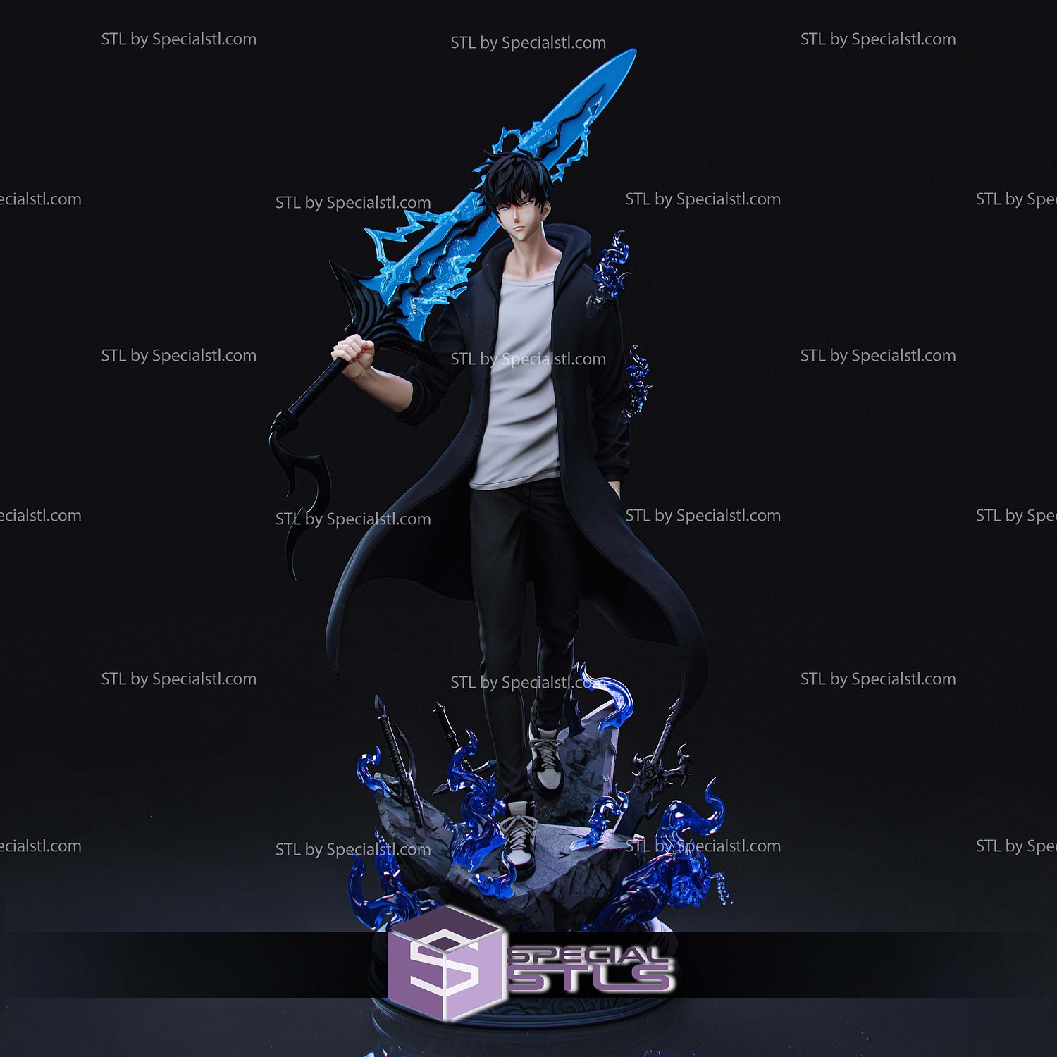 Sung Jin Woo Blue Sword 3D Printer Files STL Model — view 2