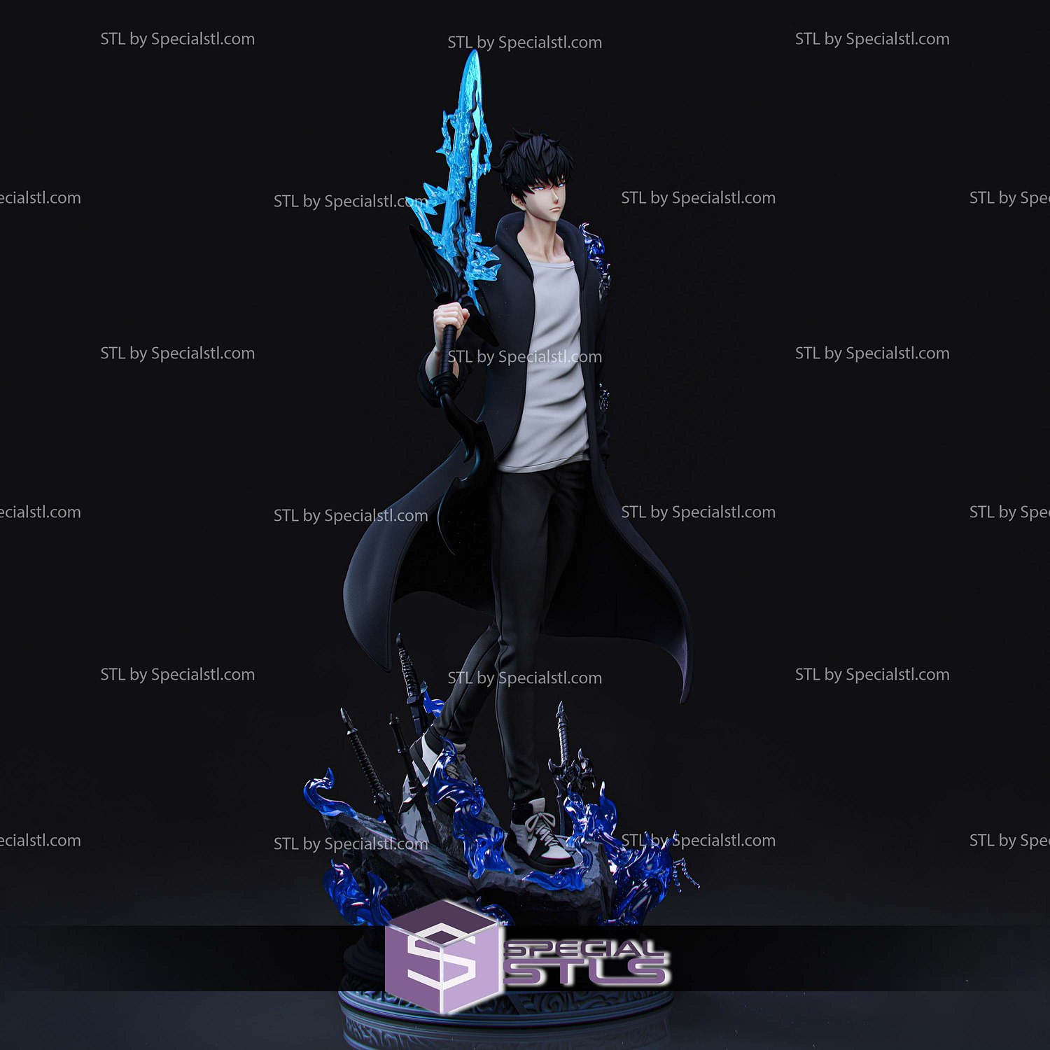 Sung Jin Woo Blue Sword 3D Printer Files STL Model — view 4