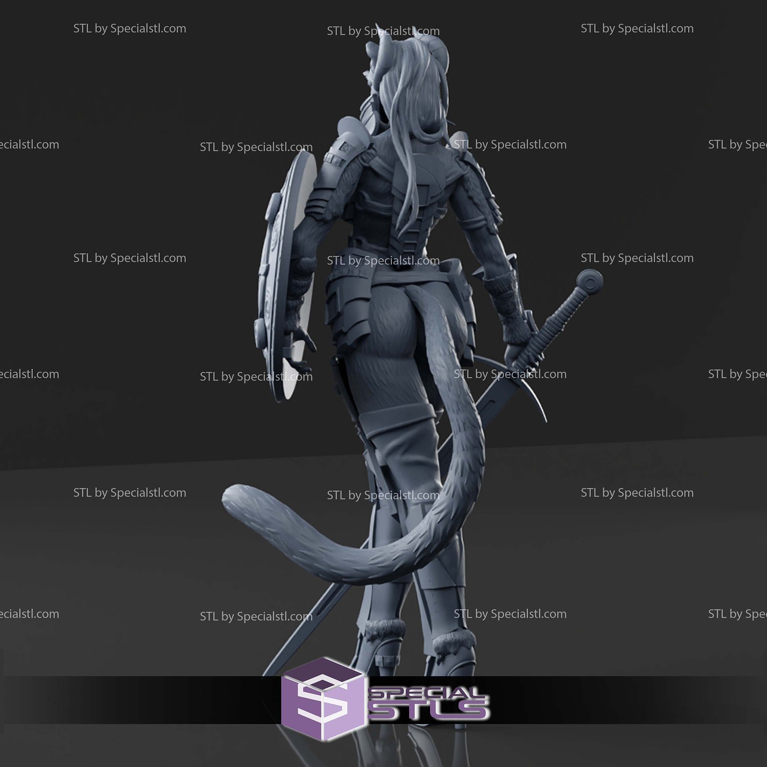 Sheeba the Tigress Warrior 1-12 STL Files 3D Model — view 4