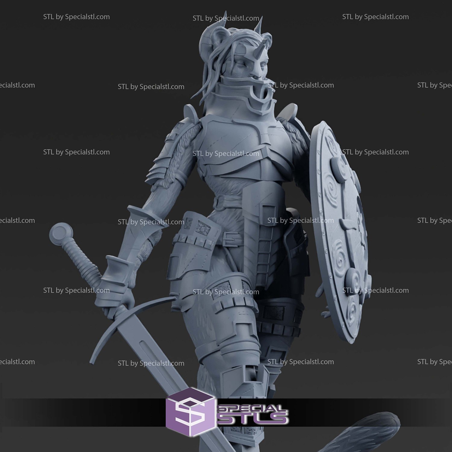 Sheeba the Tigress Warrior 1-12 STL Files 3D Model — view 5