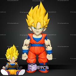 Super Basic STL Super Saiyan Goku MultiColor 3D Model