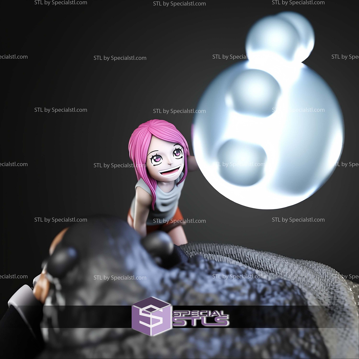 Bartholomew Kuma and Jewelry Bonney STL Files 3D Model — view 4