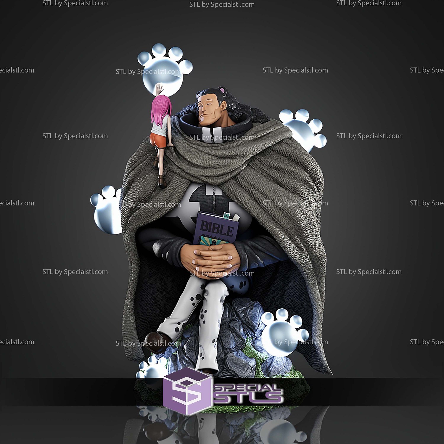 Bartholomew Kuma and Jewelry Bonney STL Files 3D Model — view 5