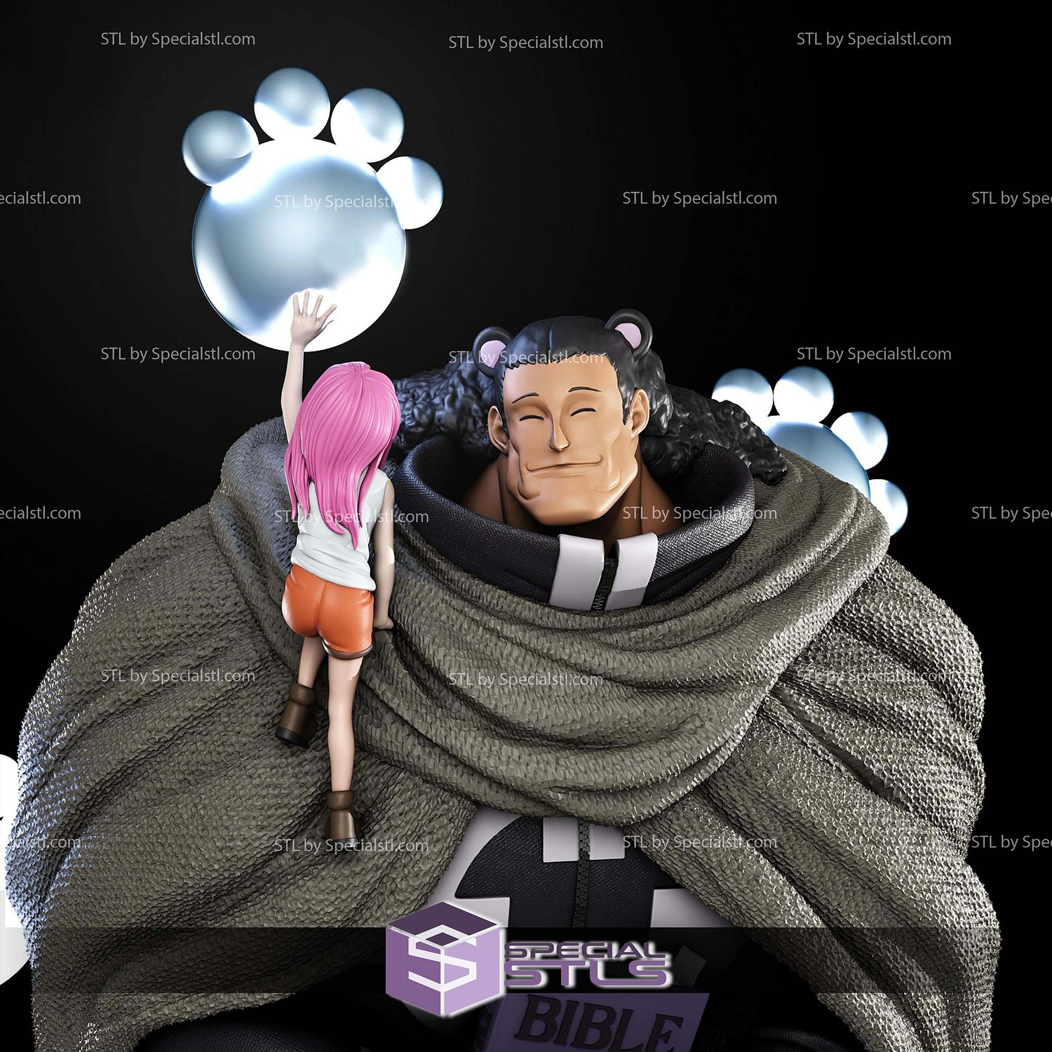 Bartholomew Kuma and Jewelry Bonney STL Files 3D Model — view 6