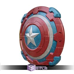 Cosplay STL Files Captain America Shield Marvel Rivals V2 3D Model