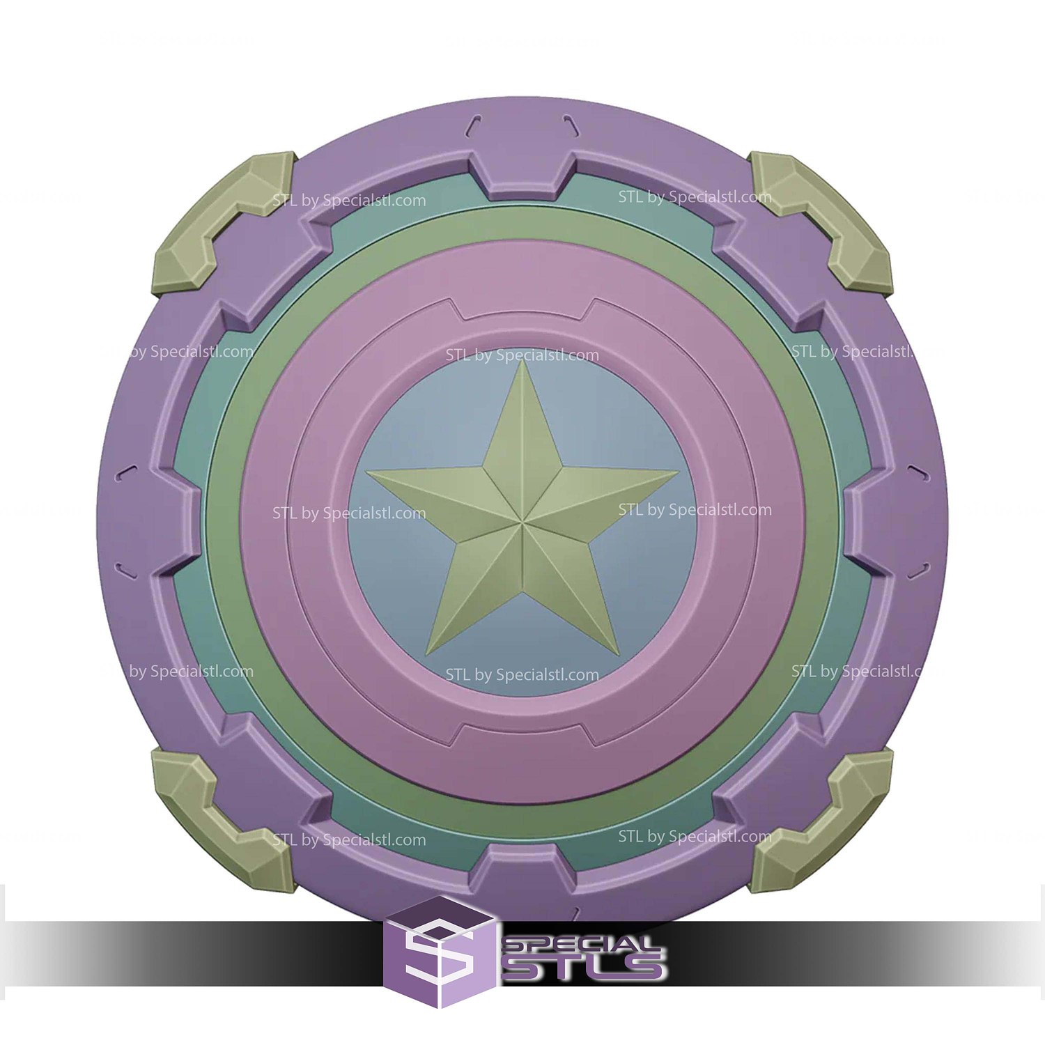 Cosplay STL Files Captain America Shield Marvel Rivals V2 3D Model — view 5