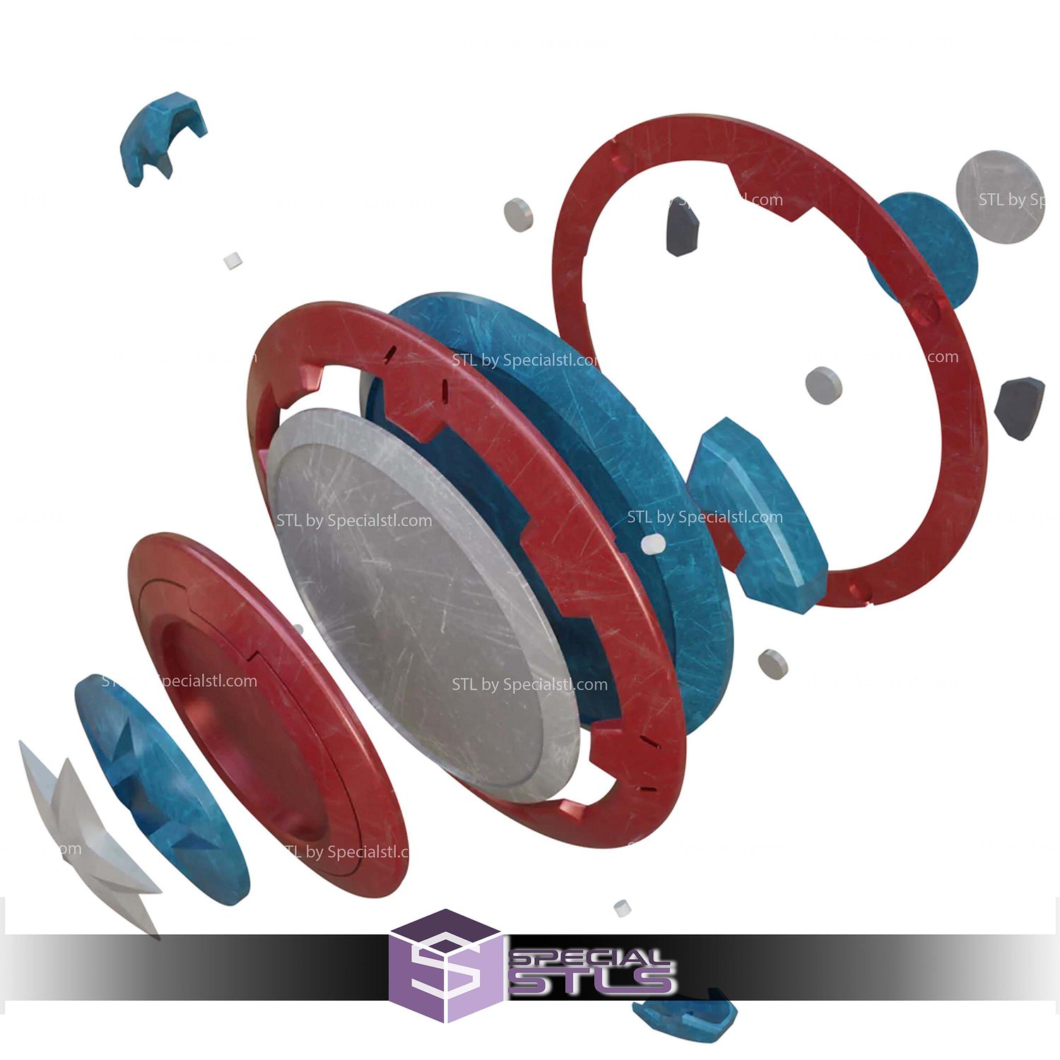 Cosplay STL Files Captain America Shield Marvel Rivals V2 3D Model — view 6