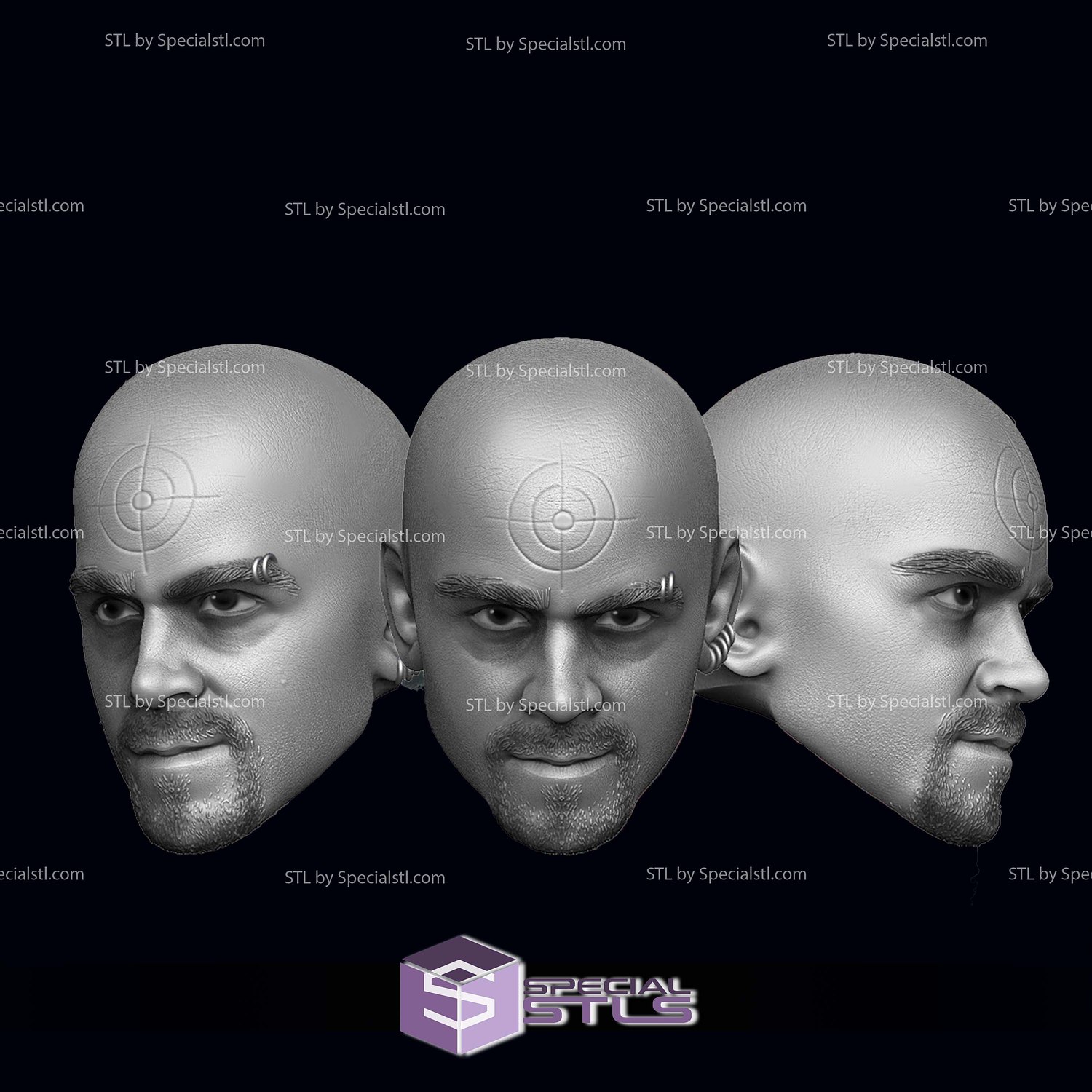 Custom Head STL Collection - Bullseye Daredevil Born Again 3D Model — view 3