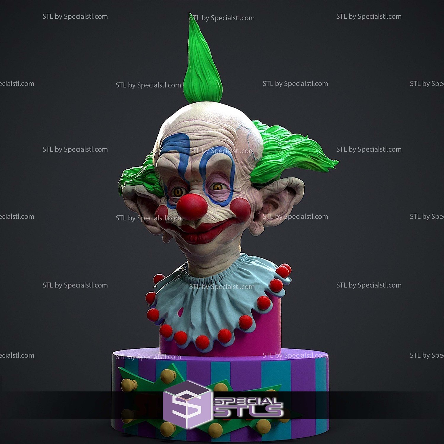 Shorty Killer Klowns Outer Space Bust 3D Printer Files STL Model — view 2