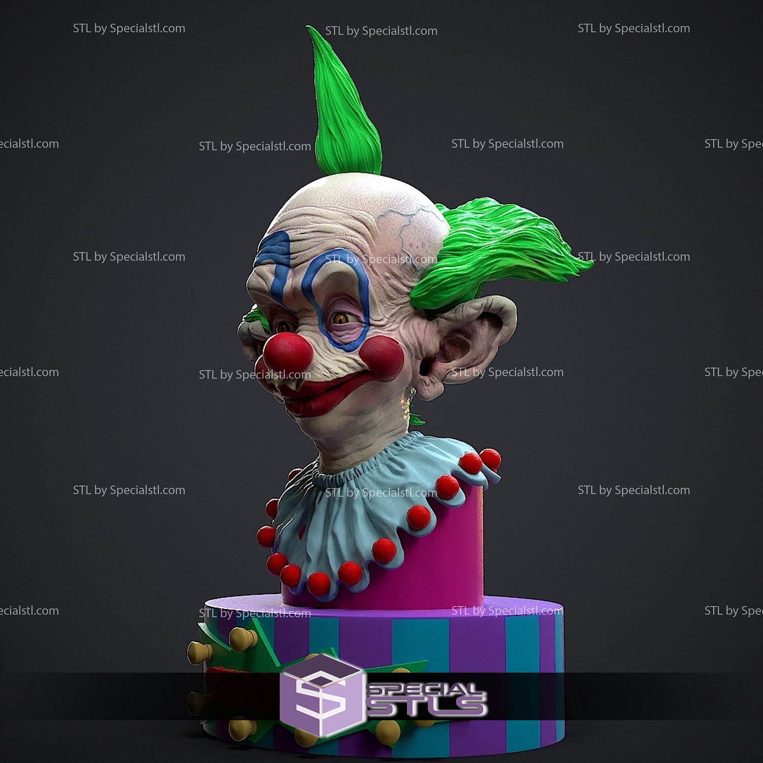 Shorty Killer Klowns Outer Space Bust 3D Printer Files STL Model — view 3