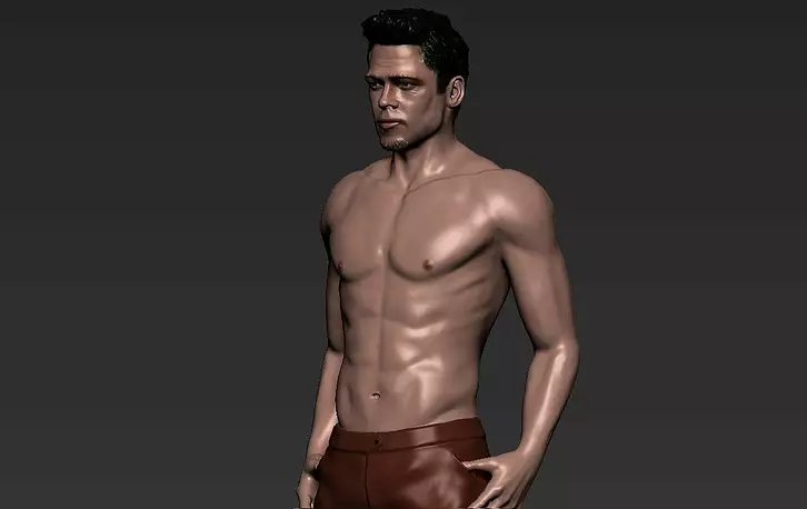 Tyler Durden Brad Pitt Fight Club for full color 3D printing OBJ Model