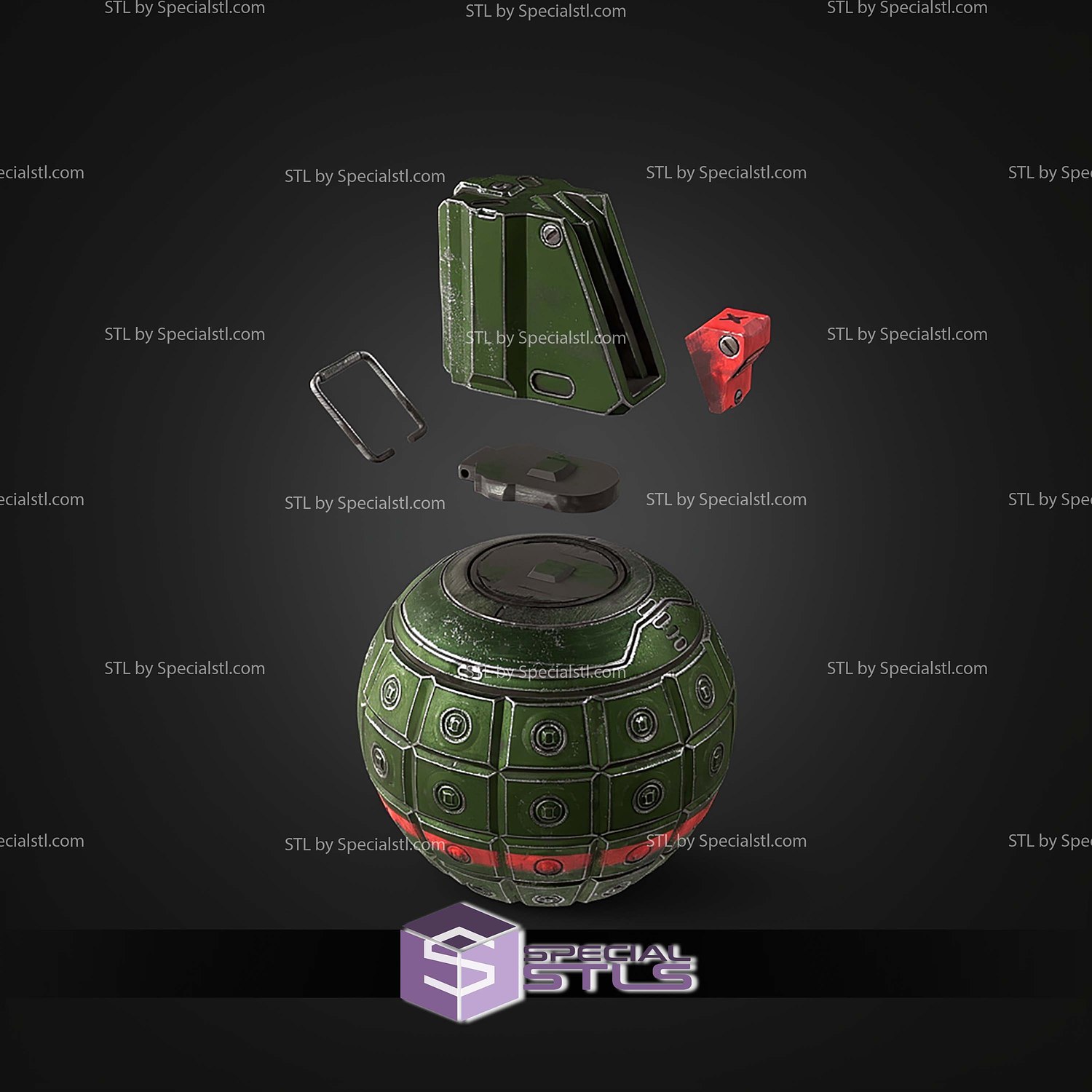 Cosplay STL Files Halo 2 UNSC Grenade 3D Model — view 2