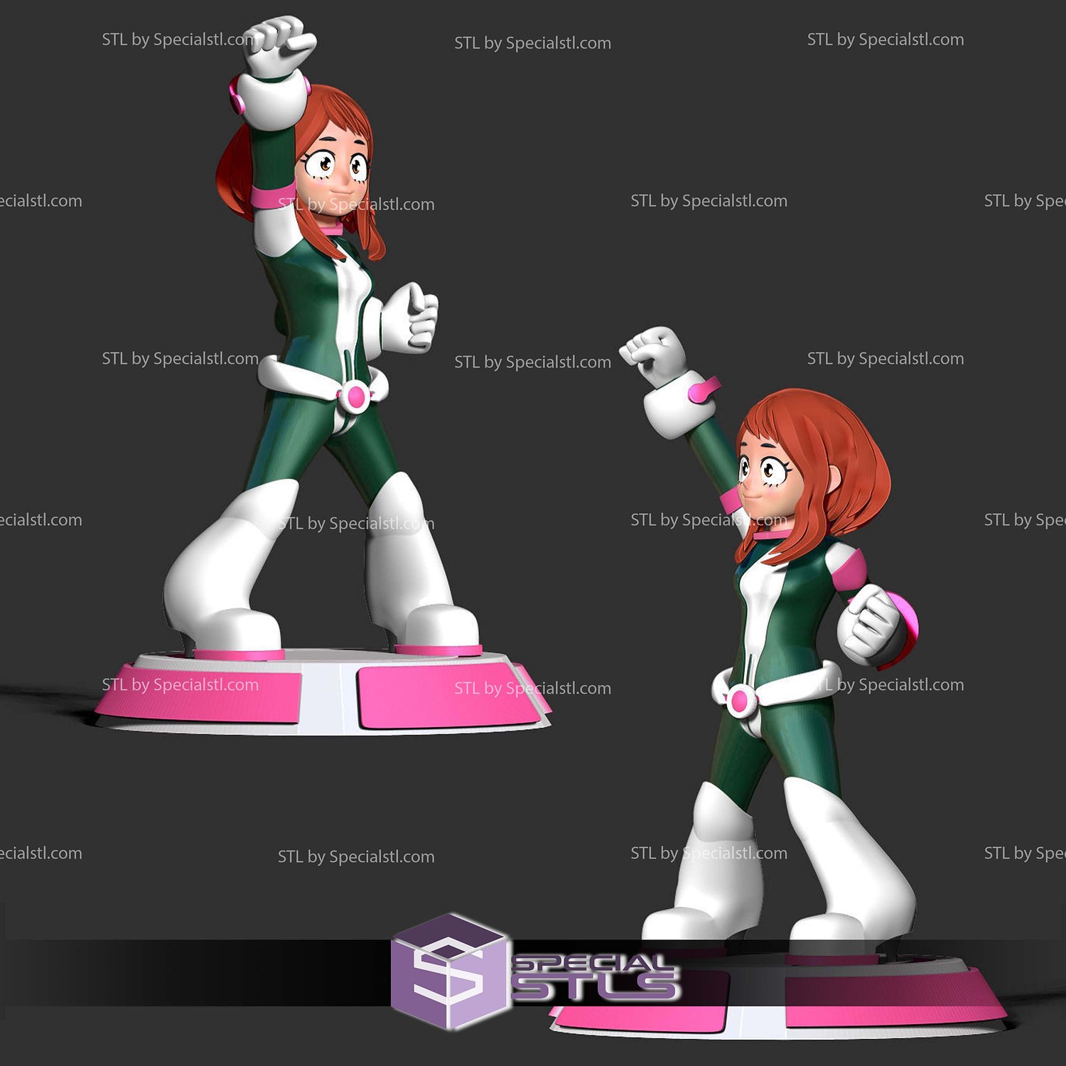 Ochako Uraraka Small Girl 3D Print Files STL Model — view 2
