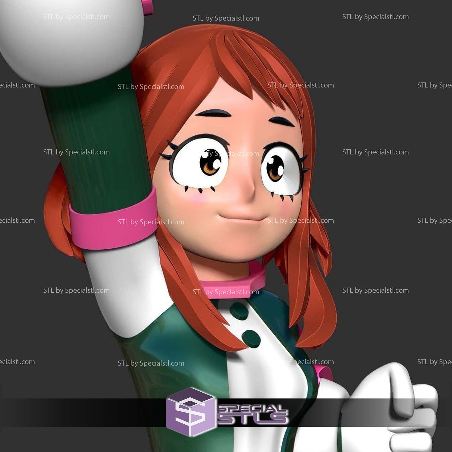 Ochako Uraraka Small Girl 3D Print Files STL Model — view 3