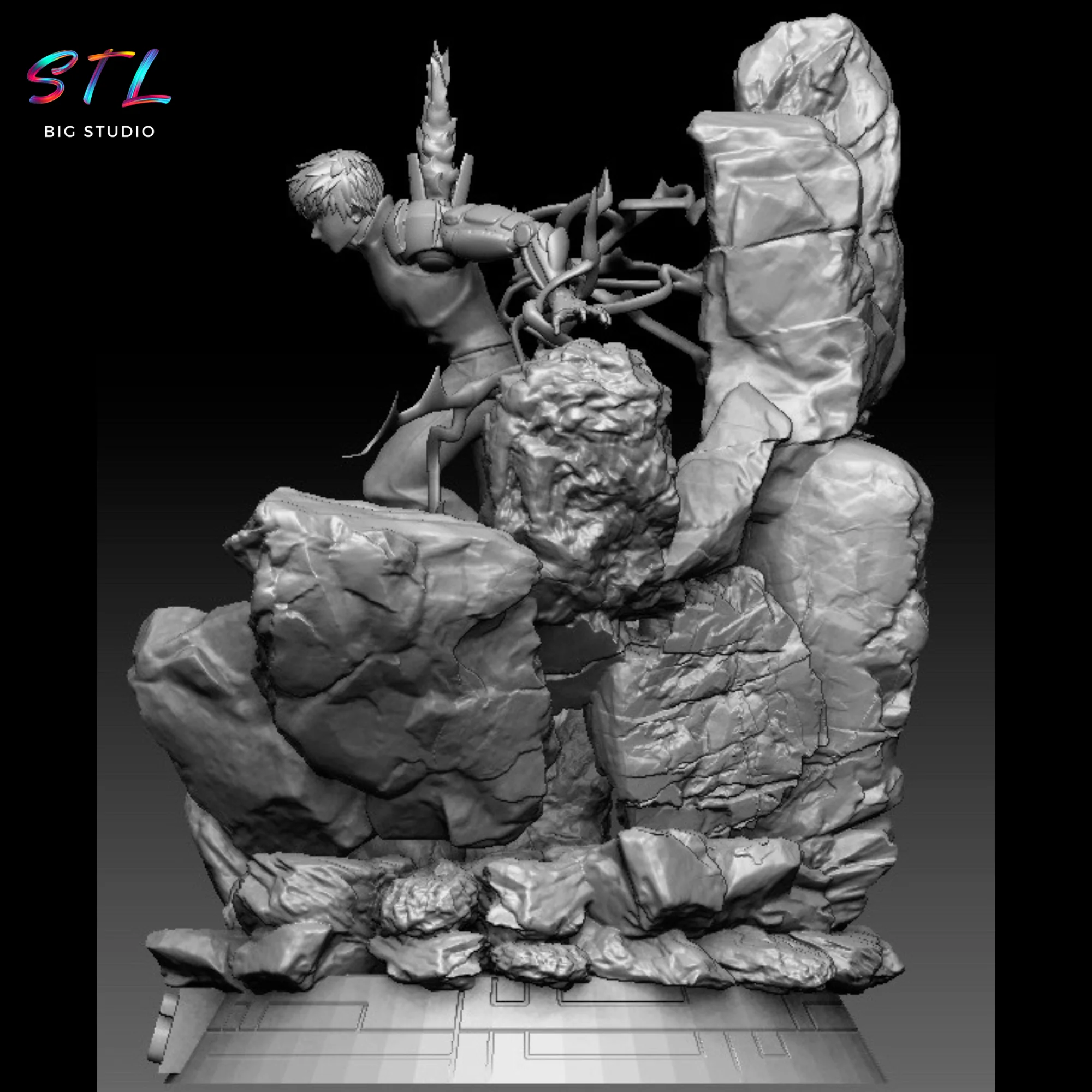 Genos STL | One Punch Man | 3D Printable Figure Model — view 6