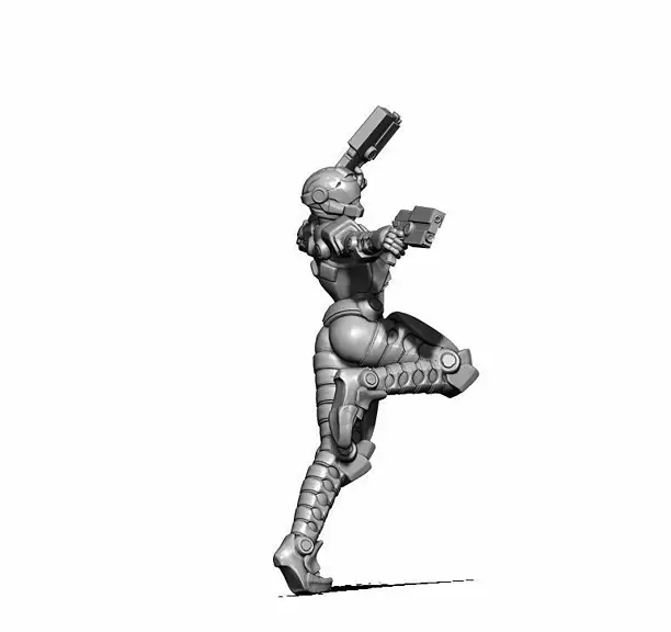 Pistolero 3D print model figure holding gun STL Model
