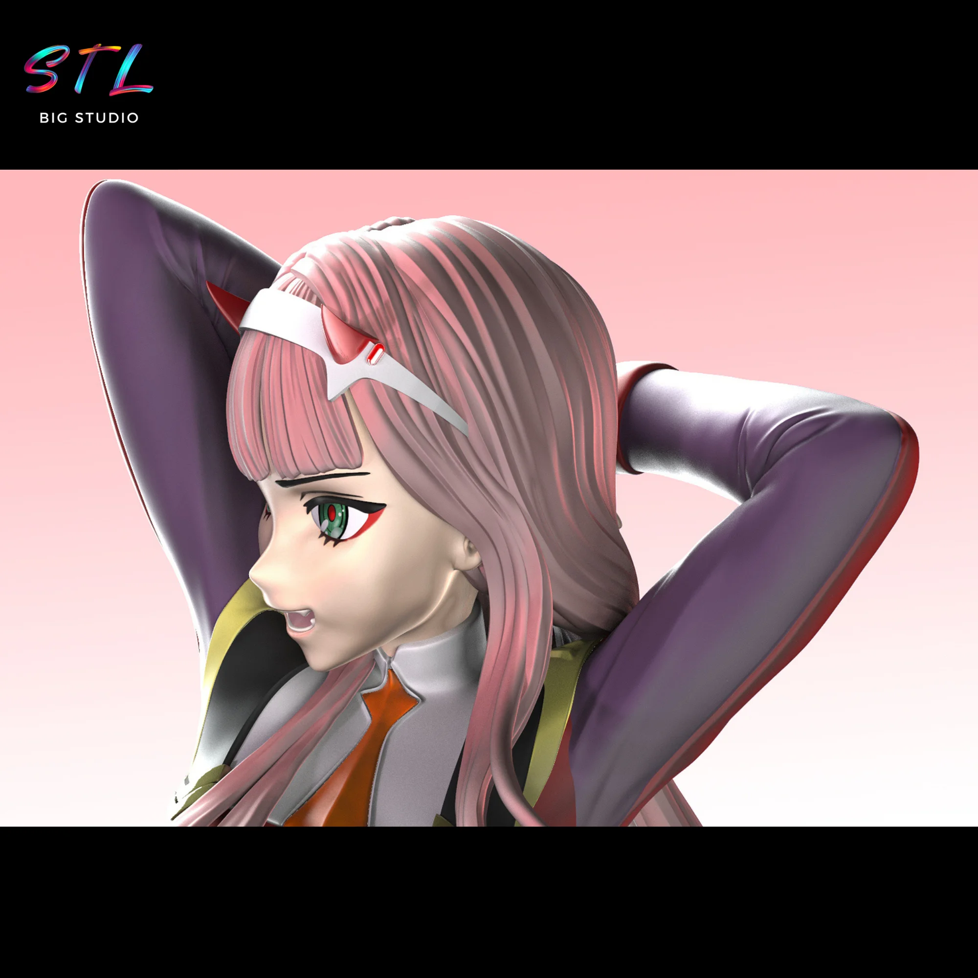Zero Two STL Figure | Darling in the Franxx | 3D Printable Model Model ...