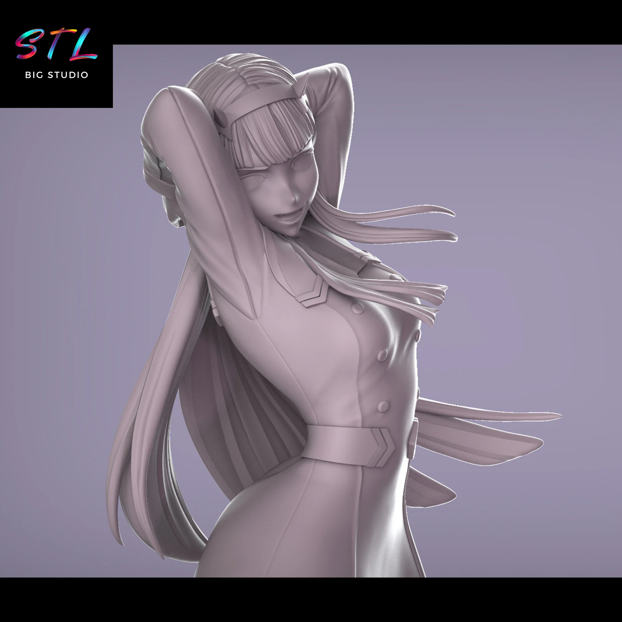 Zero Two STL Figure | Darling in the Franxx | 3D Printable Model Model ...